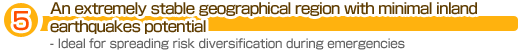 An extremely stable geographical region with minimal inland earthquakes potential